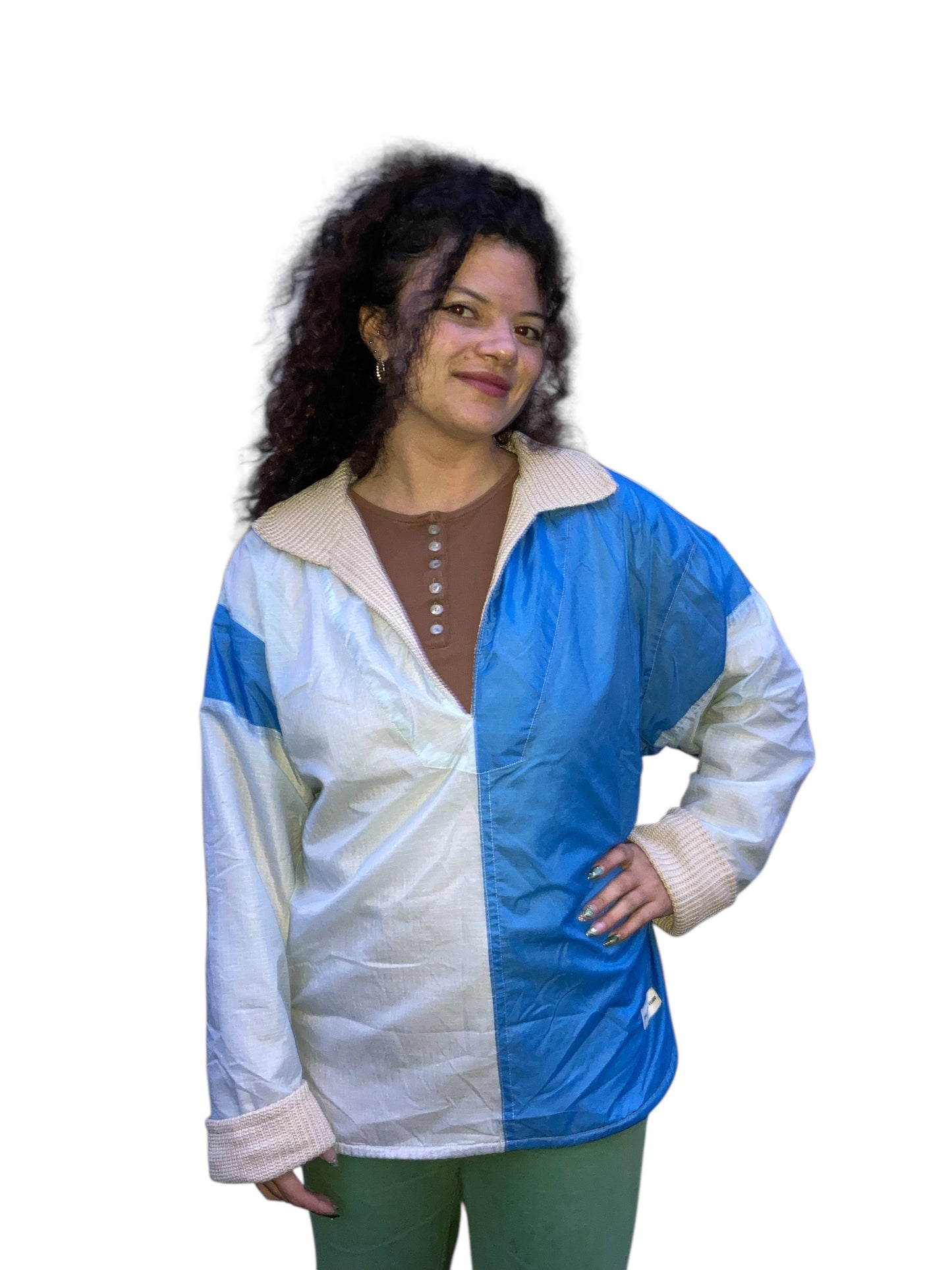 La Vareuse bleu blanc maille (L)
